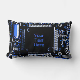 Circuit Blue 2 'Dein Text' wirft Kissen Lumbalstan