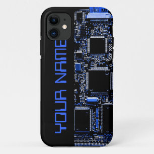 Circuit Blue 2 "Name" iPhone Gehäuseseite schwarz Case-Mate iPhone Hülle