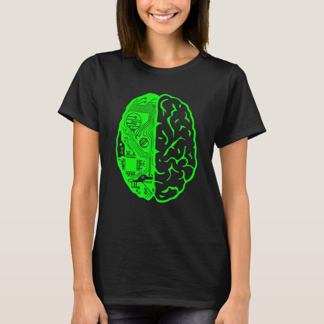 Circuit Board Computer & Brain Ai Learning & Techn T-Shirt (Vorderseite)