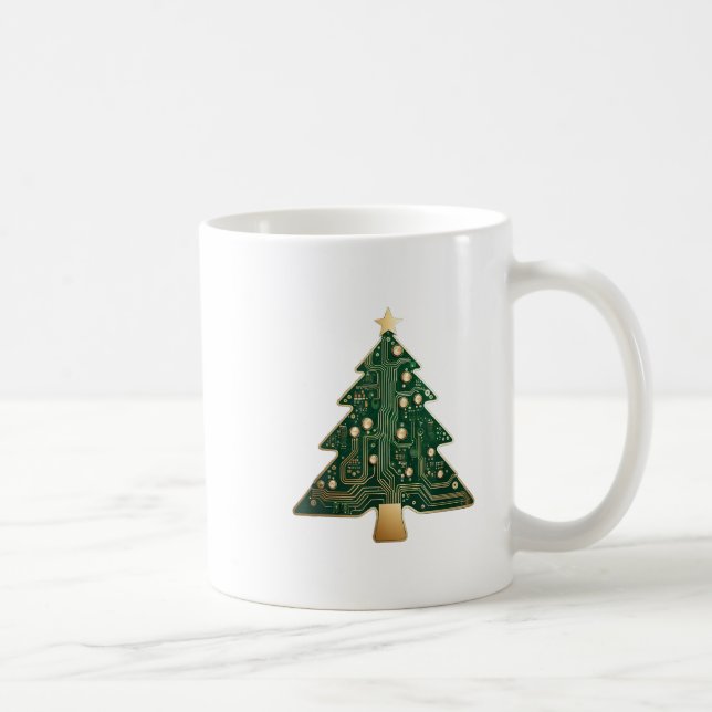 Circuit Board Computer Tech Weihnachtsbaum Kaffeetasse (Rechts)