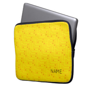 Circuit Board Moderner Gelber Orange Tech NAME Laptopschutzhülle