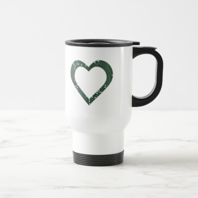 Circuit board Motif Heart Travel Mug (Droite)