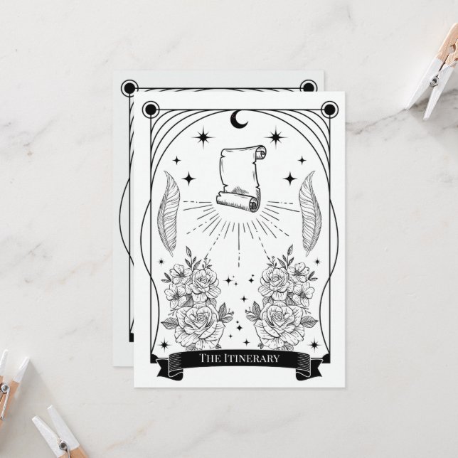 Circuit de fête de Bachelorette de carte de tarot (Devant/Arrière en situation)