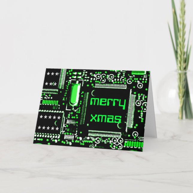 Circuit Green 2 "Merry Xmas" Grüße Karte (Vorderseite)