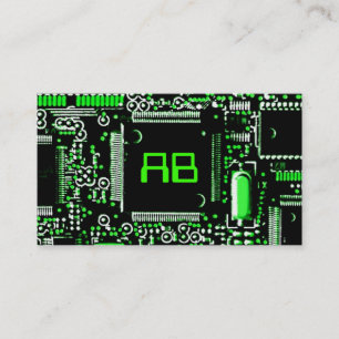 Circuit Green 2 "monogramm Visitenkartenvorlage Visitenkarte