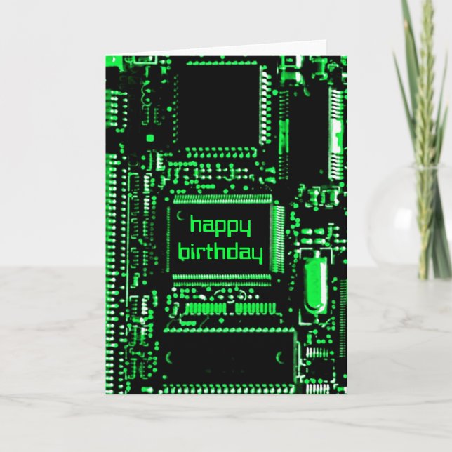 Circuit Green "Happy Birthday"-Karte Karte (Vorderseite)