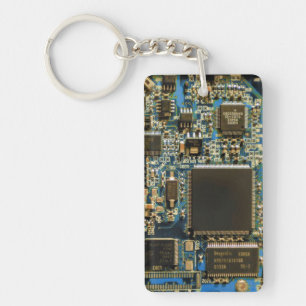 Circuit imprimé bleu macro   Photo de PCB