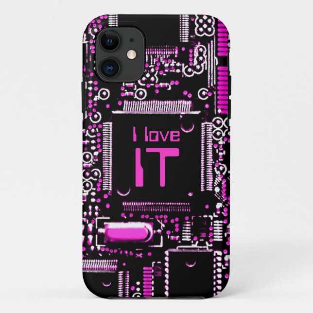 Circuit Pink "I Liebe IT" iPhone Gehäuse Case-Mate iPhone Hülle (Rückseite)