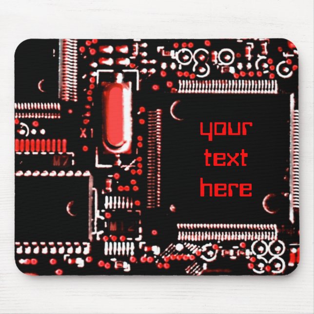 Circuit Red 2 "Dein Text"-Mouspad Mousepad (Vorne)