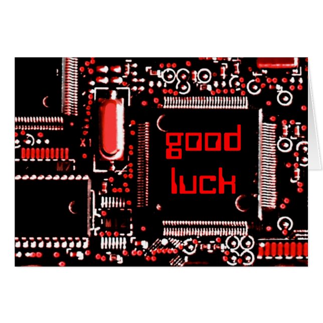 Circuit Red 2 "Viel Glück" Grüße Karte (Vorderseite (Horizontal))