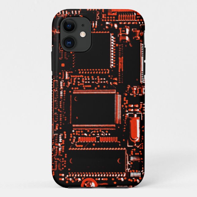 Circuit Red iPhone Gehäuse Case-Mate iPhone Hülle (Rückseite)
