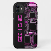Circuit rose "Geek chic" coque iphone noir