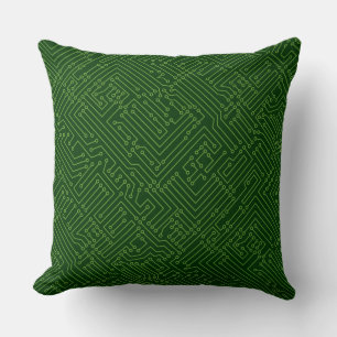 Circuité - Avocado Green on Dark Forest Green Kissen