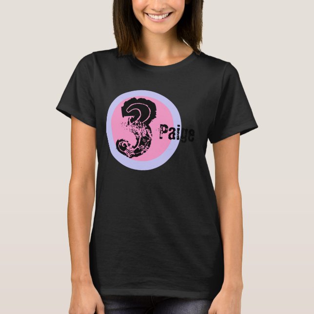 Circulaire Nom et âge 3e anniversaire Tshirt (Devant)