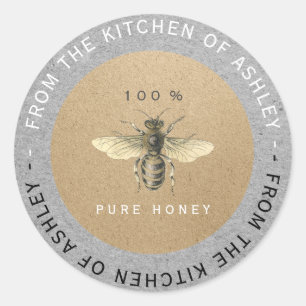 Circular 100%hausgemachte Honey Kitchen Kraft Bee Runder Aufkleber