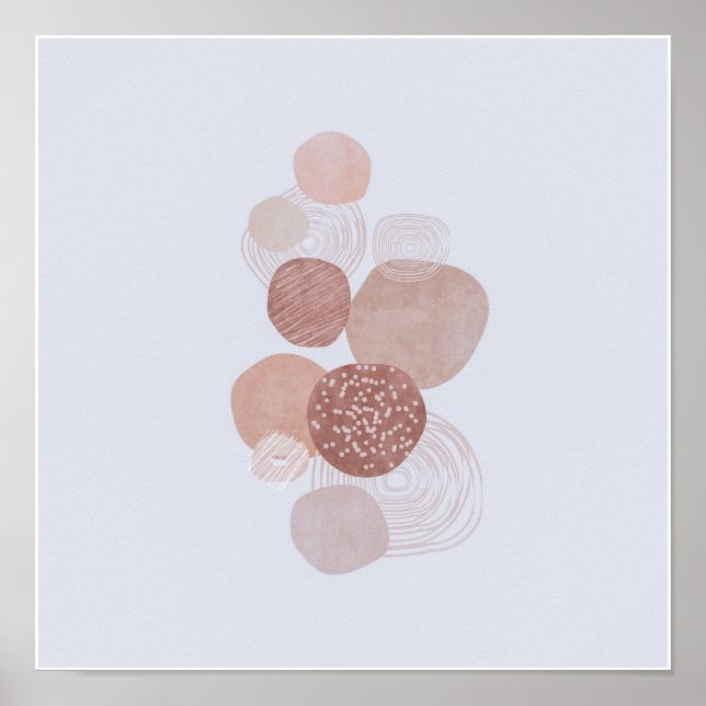 Circular Bio Simple Boho Drawings Boho Chic Poster (Vorne)