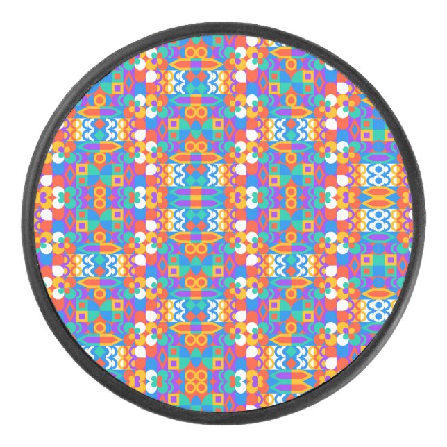 Circular decorative object with a vibrant eishockey puck (Vorderseite)
