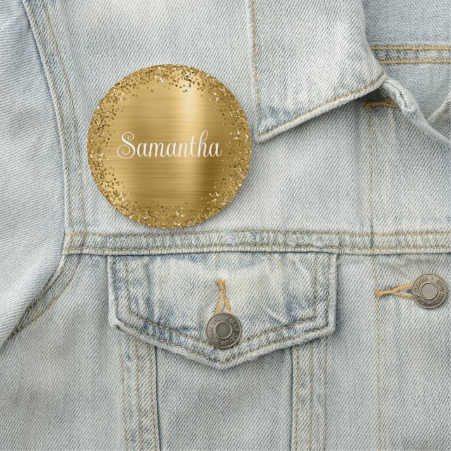 Circular Gold Glitzer and Foil Namensschild (Beispiel)