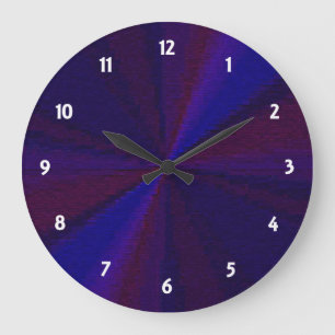 Circular Gradient Patchwork Blue to Purple Große Wanduhr