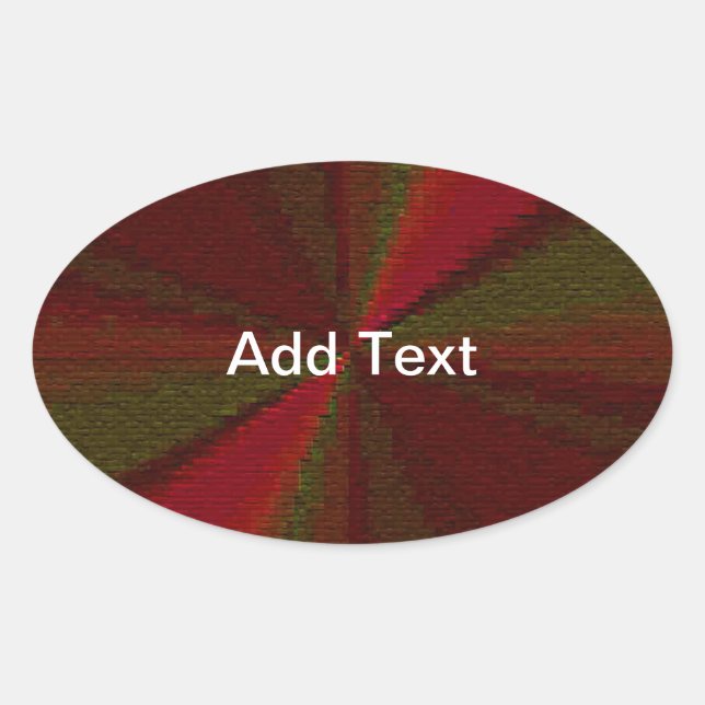 Circular Gradient Patchwork Red to Green Ovaler Aufkleber (Vorderseite)