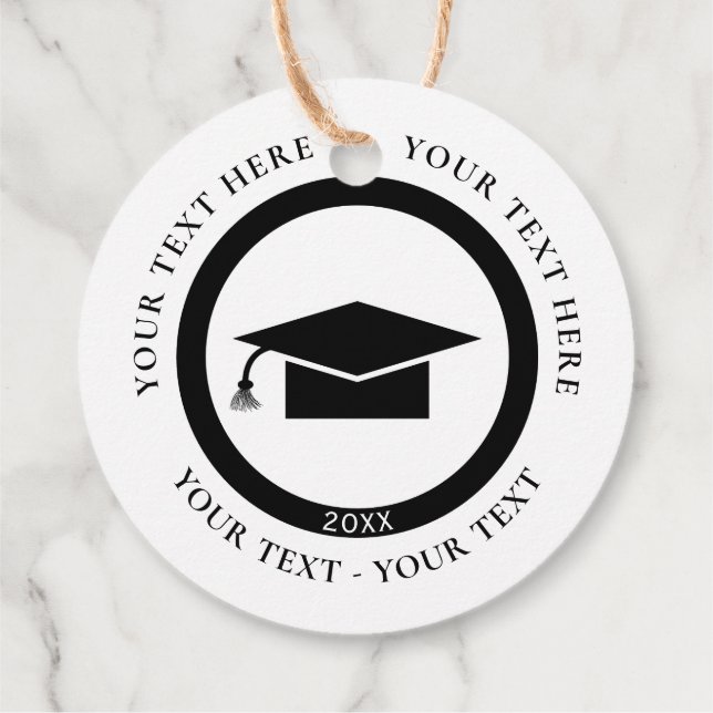 Circular Graduation Cap Geschenkanhänger (Rückseite)
