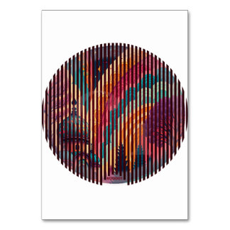 Circular Illusion Fantasy Table Card - Anpassen Tischnummer