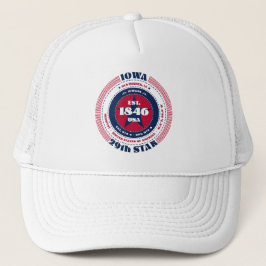 Circular Iowa Staat Patriotic Trucker Hat Truckerkappe