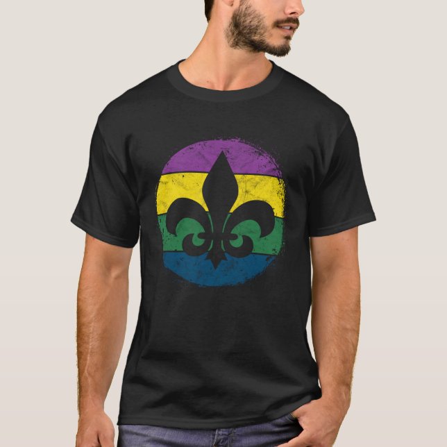 Circular Jester Hat Silhouette  Mardi Gras Masquer T-Shirt (Vorderseite)