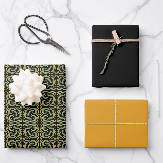 Circular, Linear And Tapered Shapes Abstract Art Geschenkpapier Set (Vorderseite)