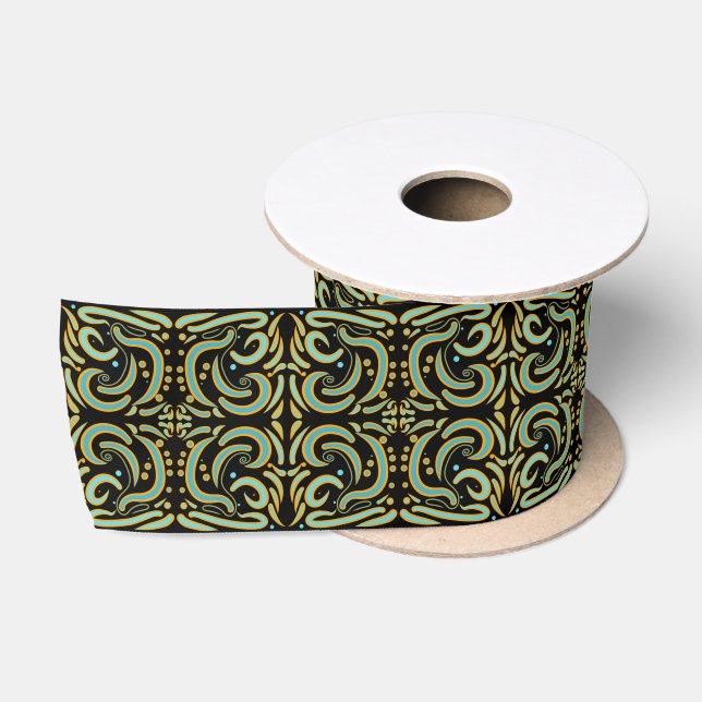 Circular, Linear And Tapered Shapes Abstract Art Satinband (Spule)