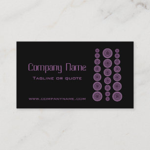 Circular Retro Business Card, Black and Lavendel Visitenkarte