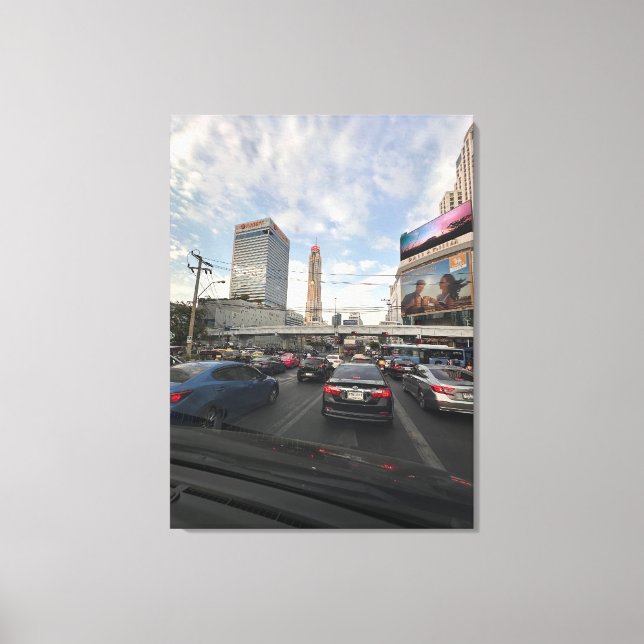 Circulation sur la toile photographique de Bangkok (Recto)