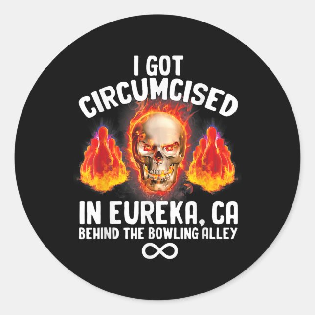 Circumcised Bowling Eureka Ca Funny Odly spezifisc Runder Aufkleber (Vorderseite)