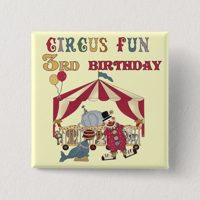 Circus 3. Geburtstagsgeschenke Button (Vorderseite)