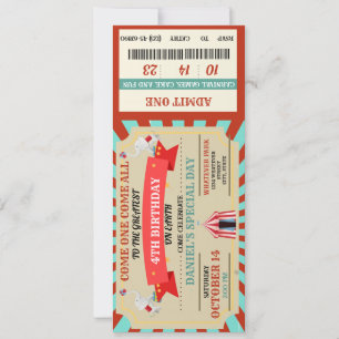 Circus Adventure Birthday Ticket