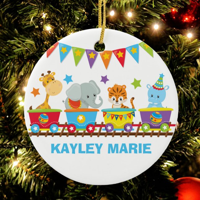 Circus Animal Train Cute Kids Custom Keramik Ornament (Von Creator hochgeladen)