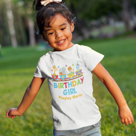 Circus Animal Train Niedliche Custom Birthday Girl Kleinkind T-shirt
