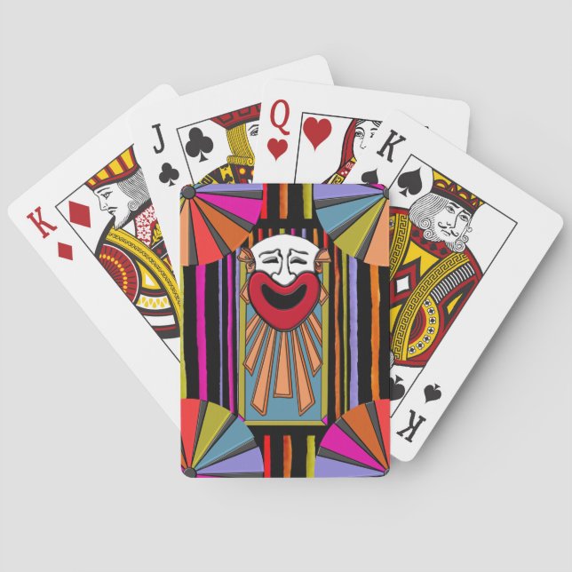 Circus Art - Clown, Streifen und Big Top Spielkarten (Rückseite)