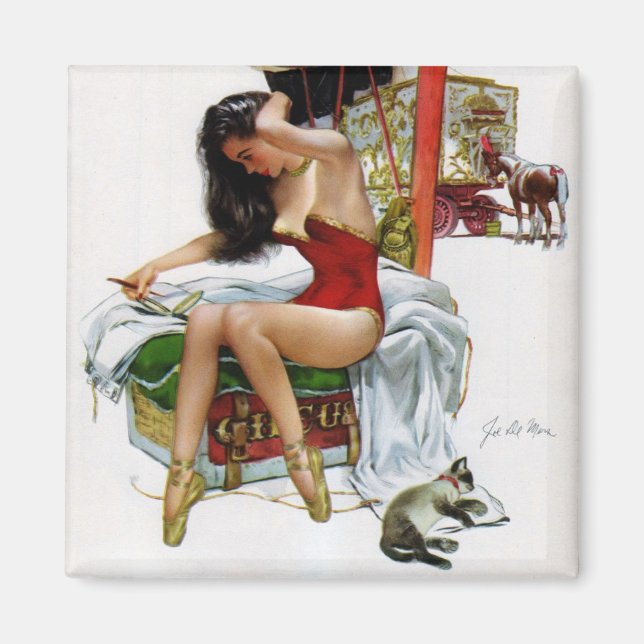 Circus Beauty Vintage Art Pin-up Girl Magnet (Vorne)
