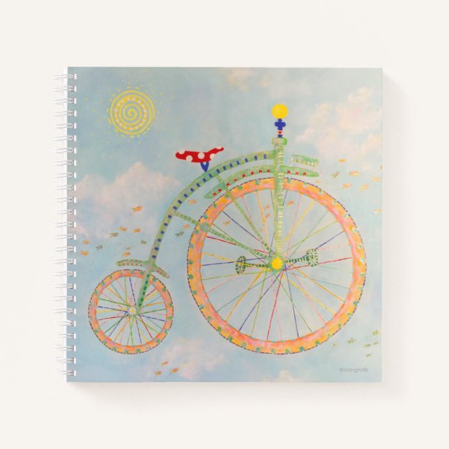 Circus Bike 8.5" x 8.5" SpiralNotebook Notizbuch (Vorderseite)