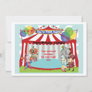 Circus Birthday Card Einladung