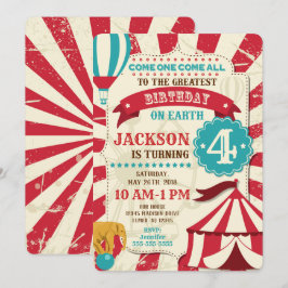 Circus Birthday Einladung Vintage Karneval Thema