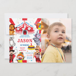 Circus Birthday Foto Einladung