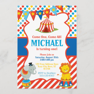 Circus Birthday Invasion - Karneval Thema Einladung