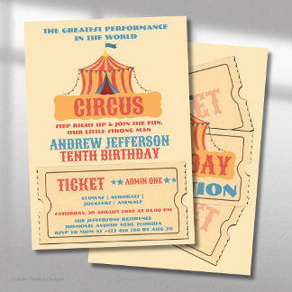 Circus Birthday Karneval Party Einladung