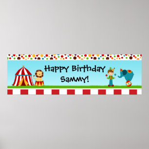 Circus Birthday Party Banner 40x12 Poster