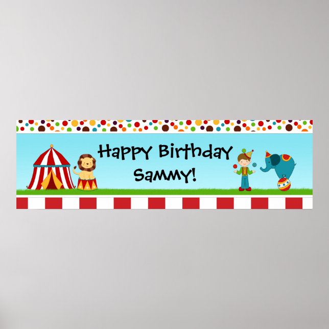Circus Birthday Party Banner 40x12 Poster (Vorne)