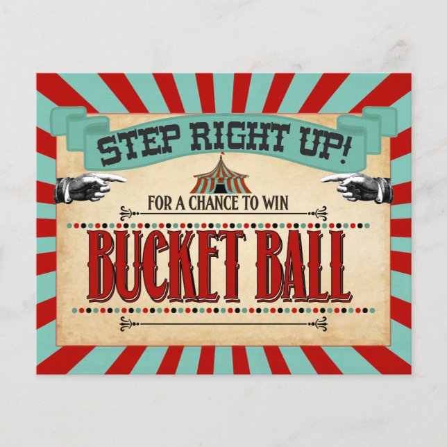 Circus Birthday Party Game Sign Bucket Ball (Vorderseite)
