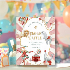 Circus Carnival Baby Shower Diaper Raffle Sign Poster