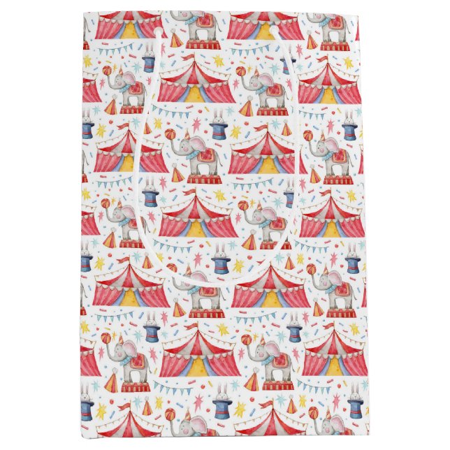 Circus Carnival Big Top Wrapping Papier Mittlere Geschenktüte (Vorderseite)
